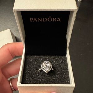 Pandora Sparkling Pear Halo Ring
